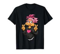 Funny Chicken with Glasses Pink Bandana Crazy Chicken Lady T-Shirt