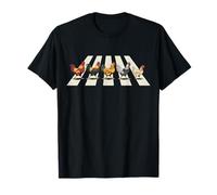 Funny Chickens Crossing The Road Vintage Rooster Hen Farmers T-Shirt