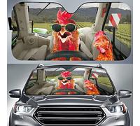 Funny Chickens Driving Tractor On The Farm Front Windshield Sunshade Keep Cooler Front Car Sun Shade Heat Protection Car Window Covers Universal For Suv Va-Ns Truck S