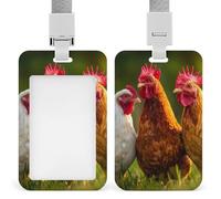 Funny Chickens ID Badge Holder with Neck Lanyard