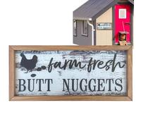 Funny Chickens Signs | Chicken Coop Sign Decorative Humorous Wall Art Wooden Frame Decoration Home Outdoor Kitchen Garden Farm House Countryside