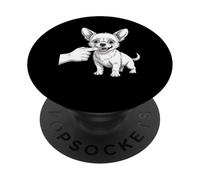 Funny Chihuahua Biting Finger Dog Humor Drawing Tee PopSockets Adhesive PopGrip