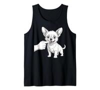 Funny Chihuahua Biting Finger Dog Humor Drawing Tee Tank Top