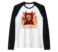 Funny Chihuahua El Diablo Cute Little Devil Vintage Dog Raglan Baseball Tee