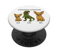Funny Chihuahua Evolution Dinosaur Mom Dad Kids PopSockets Adhesive PopGrip