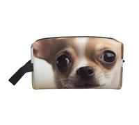 Funny Chihuahua Printed Makeup Bag Travel Portable Cosmetic Bag Large Capacity Makeup Case Toiletry Handbag Organiser for Women