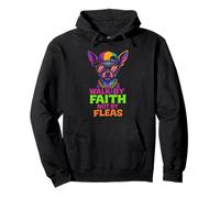 Funny Chihuahua Walk By Faith Not By Fleas Christian Pun Pullover Hoodie