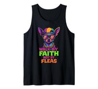 Funny Chihuahua Walk by Faith Not by Fleas Christian Pun Tank Top