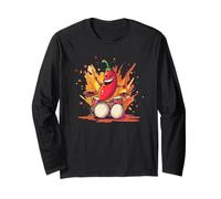 Funny Chili Fire with Drums for Paprika Lovers Long Sleeve T-Shirt