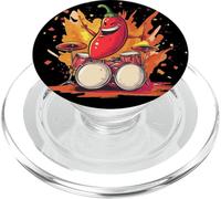 Funny Chili Fire with Drums for Paprika Lovers PopSockets PopGrip for MagSafe