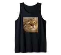 Funny Chill Sleepy Cat Face Blurry Photo Meme Tank Top