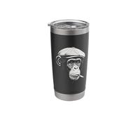 Funny Chimpanzee Smoking Cigarette Meme Mafia Monkey Stainless Steel Insulated Tumbler