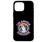 Funny Chlamydia Survivor Kawaii Anime Cat Case for iPhone 16 Pro Max