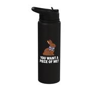 Funny Chocolate Bunny Easter Rabbit You Want a Piece of Me? Stainless Steel Insulated Water Bottle