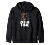 Funny Chocolate Lab Dog Bed Time Brown Labrador Retriever Zip Hoodie