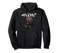 Funny Chocolate Lab Mom Dog In Pocket Brown Labrador Mom Pullover Hoodie