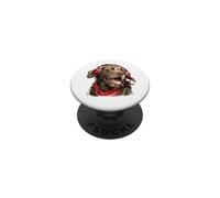 Funny Chocolate Lab with Headphones Grooving to Music PopSockets Adhesive PopGrip