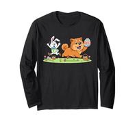 Funny Chow Chow Bunny Easter Egg Kids Mens Womens Easter Day Long Sleeve T-Shirt