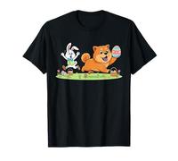 Funny Chow Chow Bunny Easter Egg Kids Mens Womens Easter Day T-Shirt
