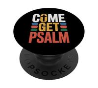 Funny Christian Come Get Psalm Jesus & Bible Pun Retro Faith PopSockets Adhesive PopGrip