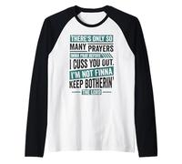Funny Christian Faith So Many Prayers Before Cuss You Out Raglan Baseball Tee