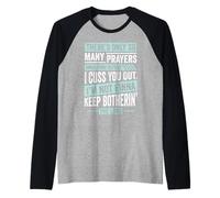 Funny Christian Faith So Many Prayers Before Cuss You Out Raglan Baseball Tee