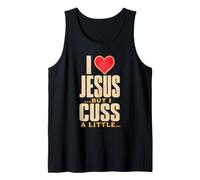 Funny Christian I Heart Jesus Sarcastic Humor Red Heart Tank Top
