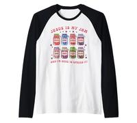 Funny Christian Jesus is My Jam Here to Spread Bible Faith Raglan Baseball Tee