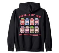 Funny Christian Jesus Is My Jam Here to Spread Bible Faith Zip Hoodie
