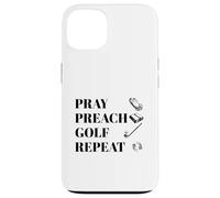Funny Christian Pray Preach Golf Repeat Pastor Minister Case for iPhone 13