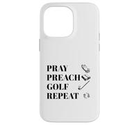 Funny Christian Pray Preach Golf Repeat Pastor Minister Case for iPhone 14 Pro Max