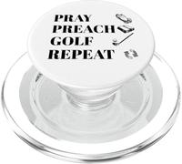 Funny Christian Pray Preach Golf Repeat Pastor Minister PopSockets PopGrip for MagSafe