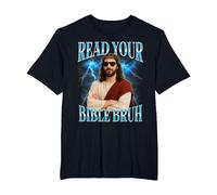 Funny Christian Read Your Bible Bruh T-Shirt, Men's Big and Tall, Black, 5X Tall