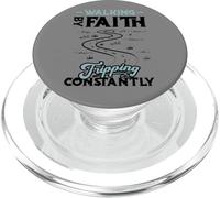 Funny Christian Walking by Faith Tripping Constantly Bible PopSockets PopGrip for MagSafe