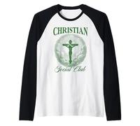 Funny Christianity Social Club Jesus Faith Raglan Baseball Tee