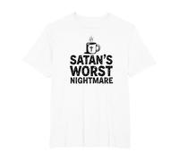 Funny Christians: Satan's Worst Nightmare Coffee Mug T-Shirt, Men's Big and Tall, White, 2X Tall