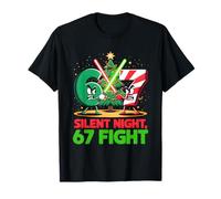 Funny Christmas 67 Six Seven Meme Silent Night 67 Fight T-Shirt