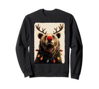 Funny Christmas Bear Holiday Lights Festive Forest Animal Sweatshirt