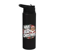 Funny Christmas Bear Pun - Have A Beary Christmas Stainless Steel Insulated Water Bottle