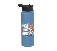 Funny Christmas Bear Pun - Have A Beary Christmas Stainless Steel Insulated Water Bottle
