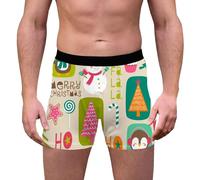 Funny Christmas Boxers for Men, Mens Funny Pants Underwear, Printed Underwear with Comfortable Breathable Boxers Novelty Elk Shorts Trunks Personalised Funny Gifts for Him Boyfriend