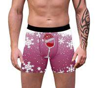 Funny Christmas Boxers for Men, Novelty Boxers for Men, Hipster Underpants Bulge Pouch Shapewear Breathable Personalised Underwear Trunks Personalised Funny Gifts for Him Boyfriend
