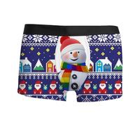 Funny Christmas Boxers for Men, Sexy Christmas Outfits for Men, 3d Novelty Xmas Underpants Breathable Comfortable Boxers Reindeer Santa Claus Printed Underwear Adult Underwear for Christmas Day