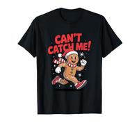 Funny Christmas Can’t Catch Me Gingerbread Running Design T-Shirt