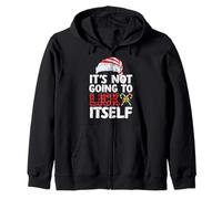 Funny Christmas Candy Cane It's Not Going to Lick Itself Zip Hoodie