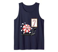 Funny Christmas Candy Cane Running Humor Jokes Tank Top
