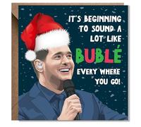Funny Christmas Card - Cheeky and Humorous Holiday Greeting for Friends, Him, or Her - Perfect Festive Card for Laughs and Holiday Fun (Michael Buble)