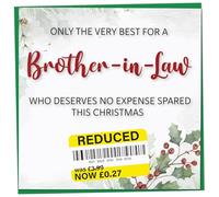 Funny Christmas Card for Brother-in-Law with Reduced Sticker, Holly & Ivy Design, Brother-in-Law Xmas Card, Merry Christmas, Humorous Greeting for Him, Novelty Joke Gift Idea, 148mm