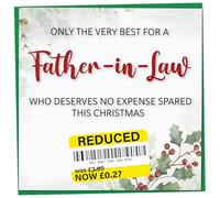 Funny Christmas Card for Father-in-Law, Reduced Sticker, Holly & Ivy Design, Father-in-Law Xmas Card, Merry Christmas Father-in-Law, Humorous Card for Him, Novelty Joke Gift for Father-in-Law, 148mm
