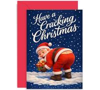 Funny Christmas Card for Friend, Have a Cracking Christmas, Gift, Fun Graphic Design, for Colleague Coworker Mate, Blank Inside with Envelope